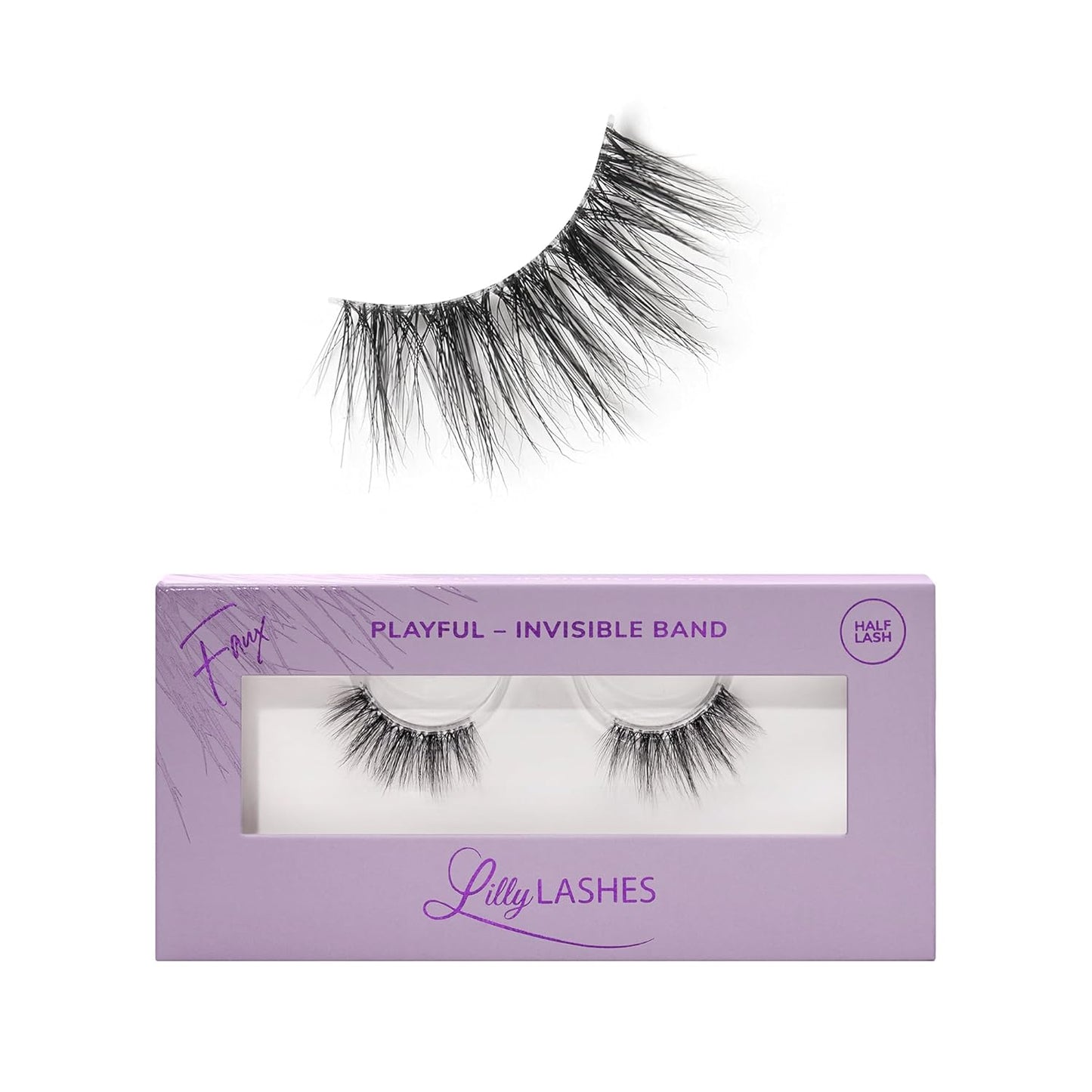 Sheer Band, False Eyelashes W/Invisible Band Lashes, False Lashes Natural Look, Wispy Lashes Style, Clear Band Lashes, Reusable Eyelashes 20X, Lash Glue Not Included, 13.5Mm (Persuasive)