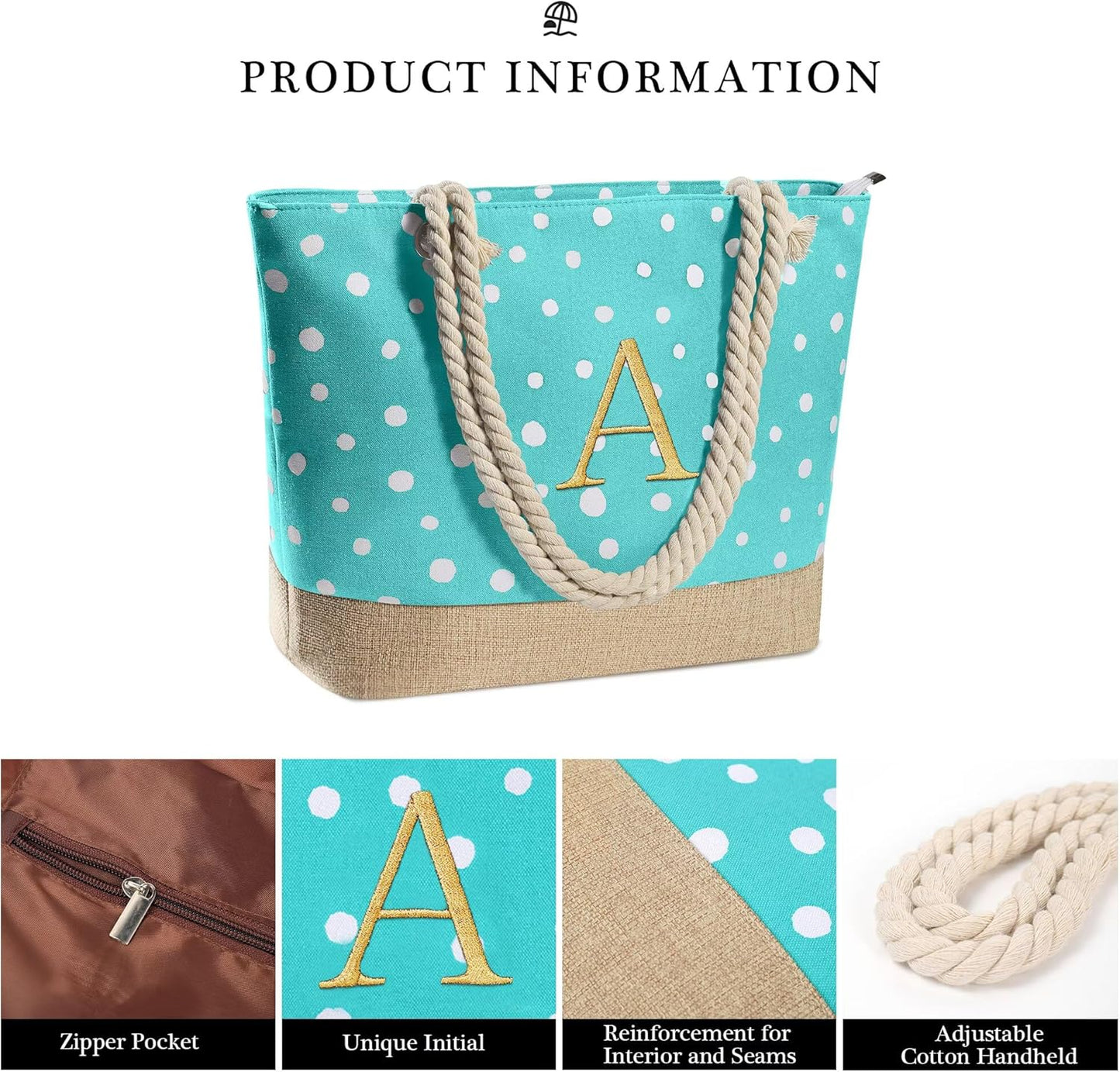 Gifts for Women - Personalized Birthday Gifts for Mom Friend, Travel Gifts Beach Tote Bag & Makeup Bag