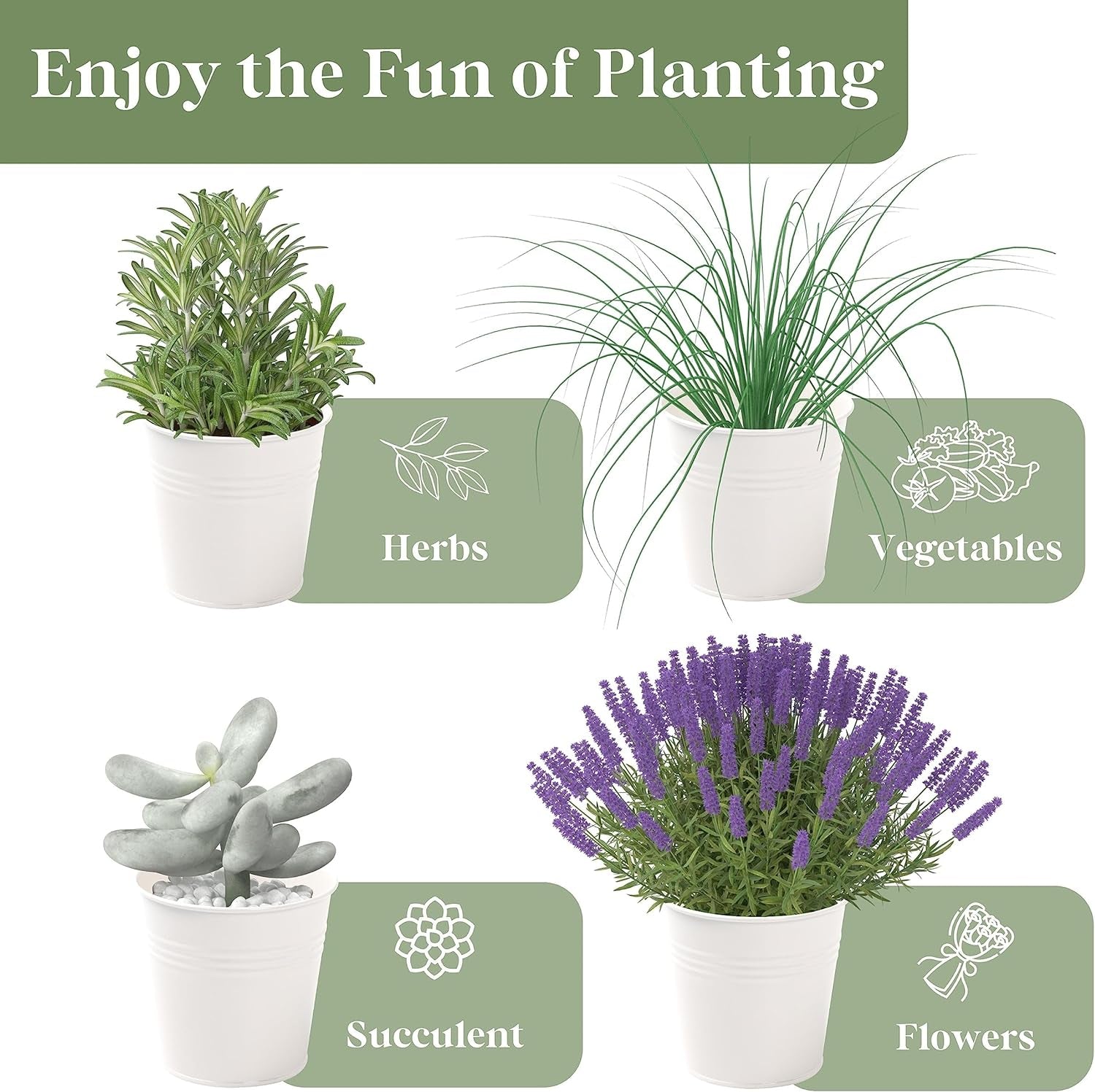 Indoor Herb Garden, Herb Garden Planter for Indoor/Outdoor, Farmhouse Plant Pots, Windowsill Herb Garden with Tray(Planter Only) Window Pots