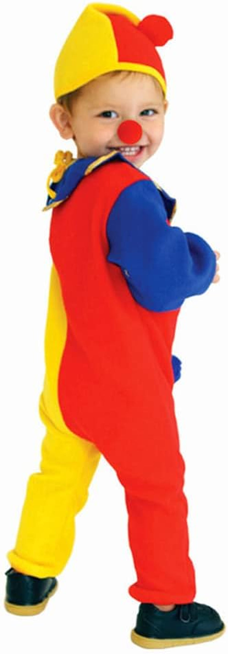 Halloween Costume Kids Child'S Clown Costumes Jumpsuits Kids Dress up with Clown Nose, Clown Hat