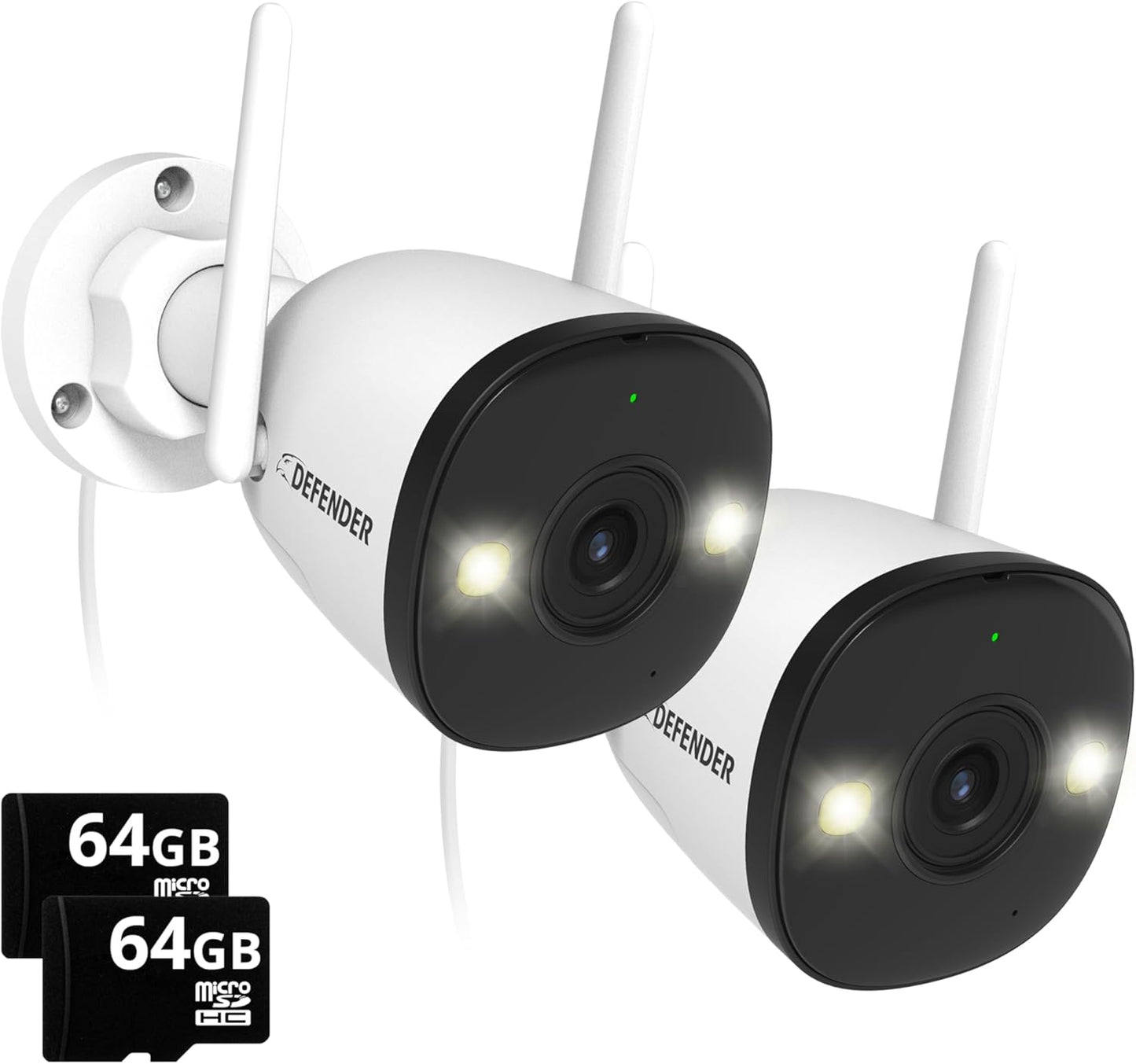 AI Powered Guard Pro 4K 8MP Wifi 6, Plug & Play Outdoor Home Security Camera, Smart AI Human/Vehicle Detection, Bluetooth, Color Night Vision, Two-Way Talk, IP67 Rated, 2 Pack