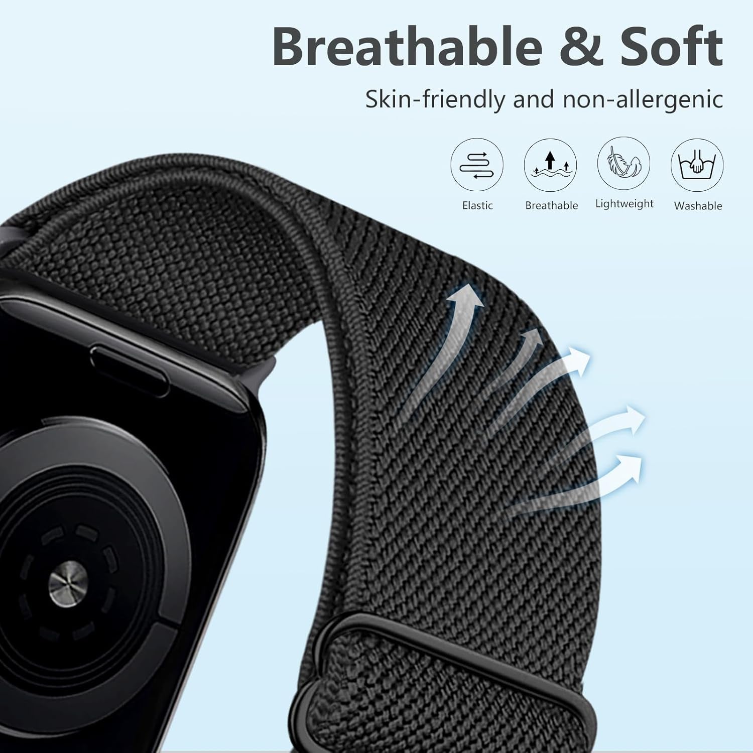 Stretchy Nylon Band Compatible with Apple Watch Series 9 8 7 45Mm 41Mm Ultra 2 Band 49Mm Series 6 5 4 SE 44Mm 40Mm Series 3 2 1 38Mm 42Mm Men Iwatch Bands Womens Elastic Solo Loop Sports Strap