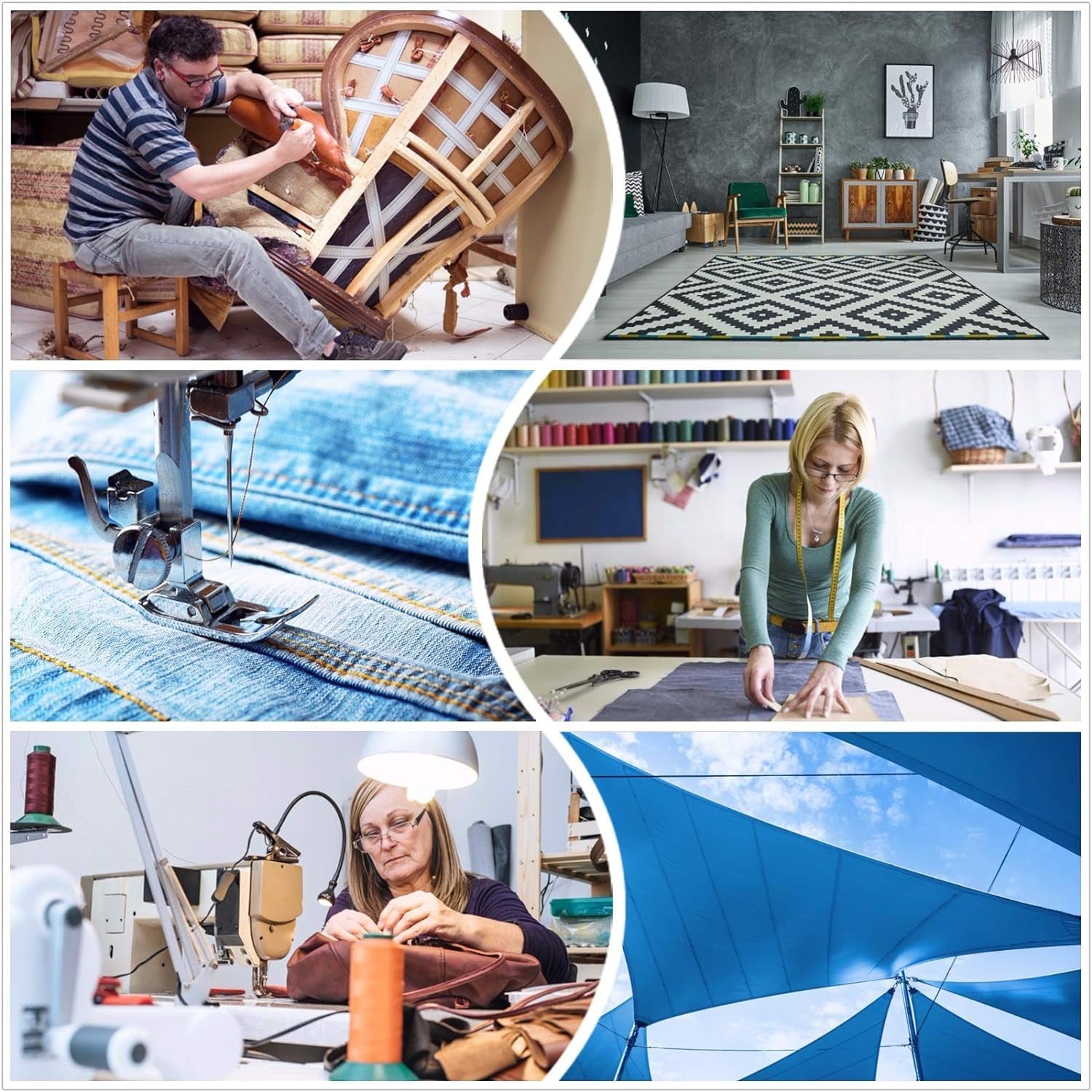 Heavy Duty Thread 1800 Yards Size T70#69 210D/3 All Purpose High Strength Polyester Sewing Thread for Weaves, Upholstery, Jeans and Weaving Hair, Drapery, Beading, Purses, Leather (Beige)