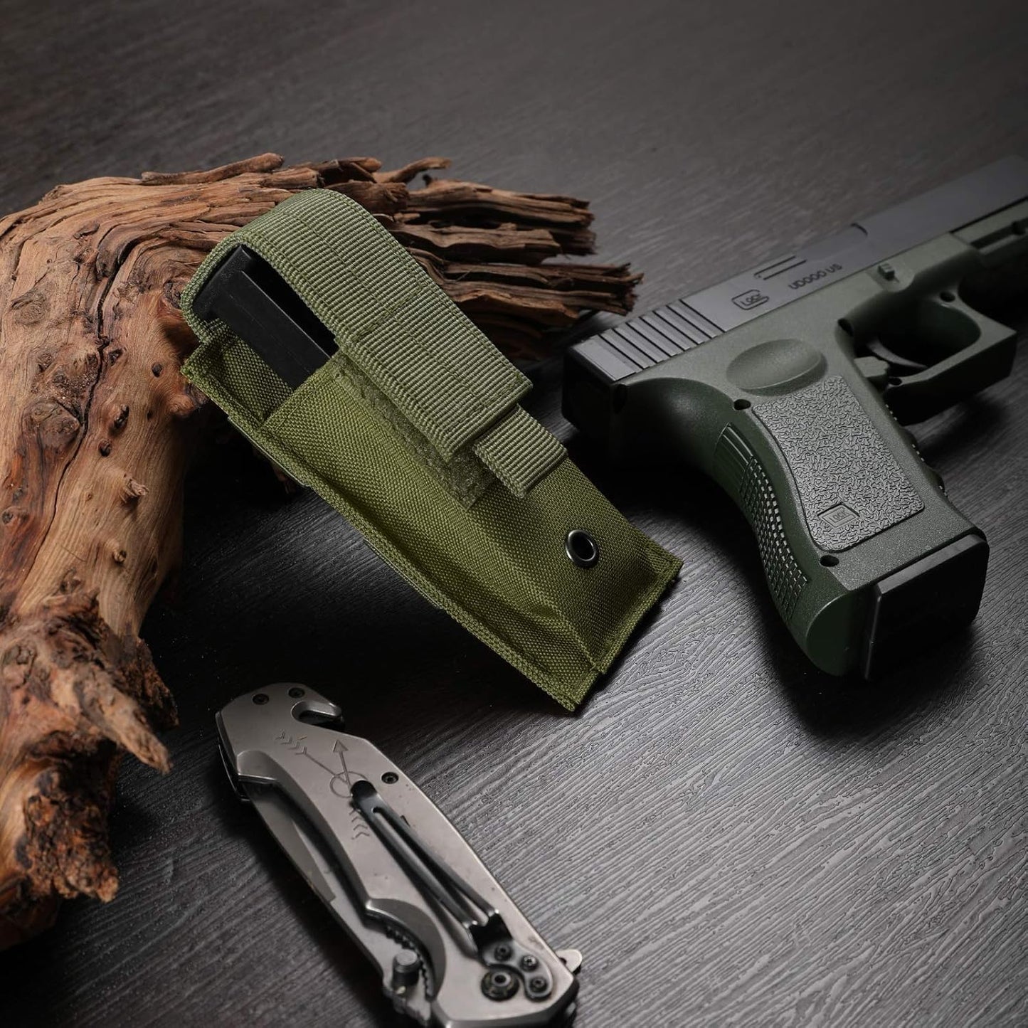 Tactical Single/Double Pistol Mag Pouch Outdoor Molle Open-Top Magazine Pouch for Glock M1911 92F