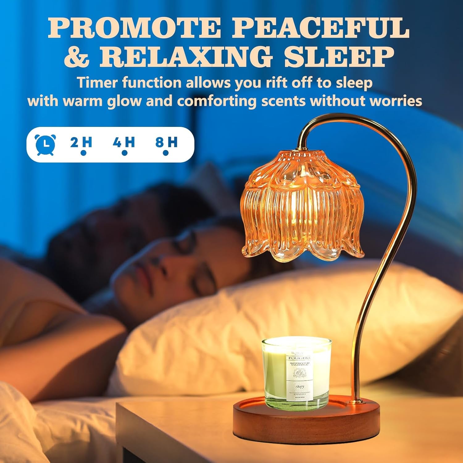 Fragrance Candle Warmer Lamp，Electric Candle Warmer with Timer & Dimmer，Mom Christmas Birthday Gifts for Women, House Warming Gifts New Home Bedroom Decor