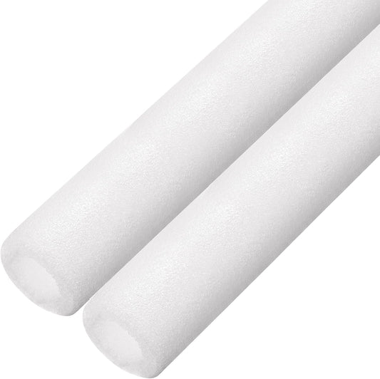 Foam Tube Pipe Insulation Freeze Protection Cover 3.28 Ft Length 1.18In ID 1.97In OD Pipe Insulation Kits White 2 Pack