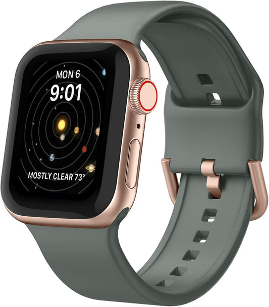 Silicone Band for Men and Women,Compatible with Apple Watch Band 38Mm 40Mm 41Mm 42Mm 44Mm 45Mm 49Mm,Sports Waterproof for Iwatch Bands Series 9 8 7 6 5 4 3 2 1 SE Ultra.
