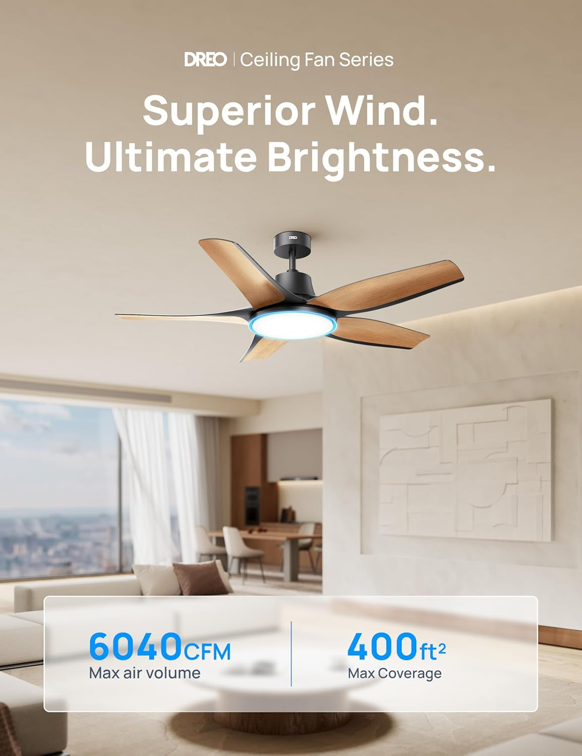 Smart Ceiling Fans with Lights, Low Profile Ceiling Fan with Alexa/App, 52'' Dimmable Lighting & Color Tuning, RGB Ambient Light for Living Room, Game Room, Easy Installation, Quiet, Black