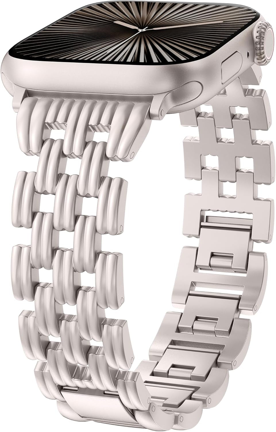 Compatible with Apple Watch Band 42/41/40/38/44/45/46/49Mm Women, Dressy Basketweave Metal Pretty Strap Designer Gold Silver Link Bracelet Wristband for Iwatch Series 10 9 8 7 6 5 4 3 Ultra SE