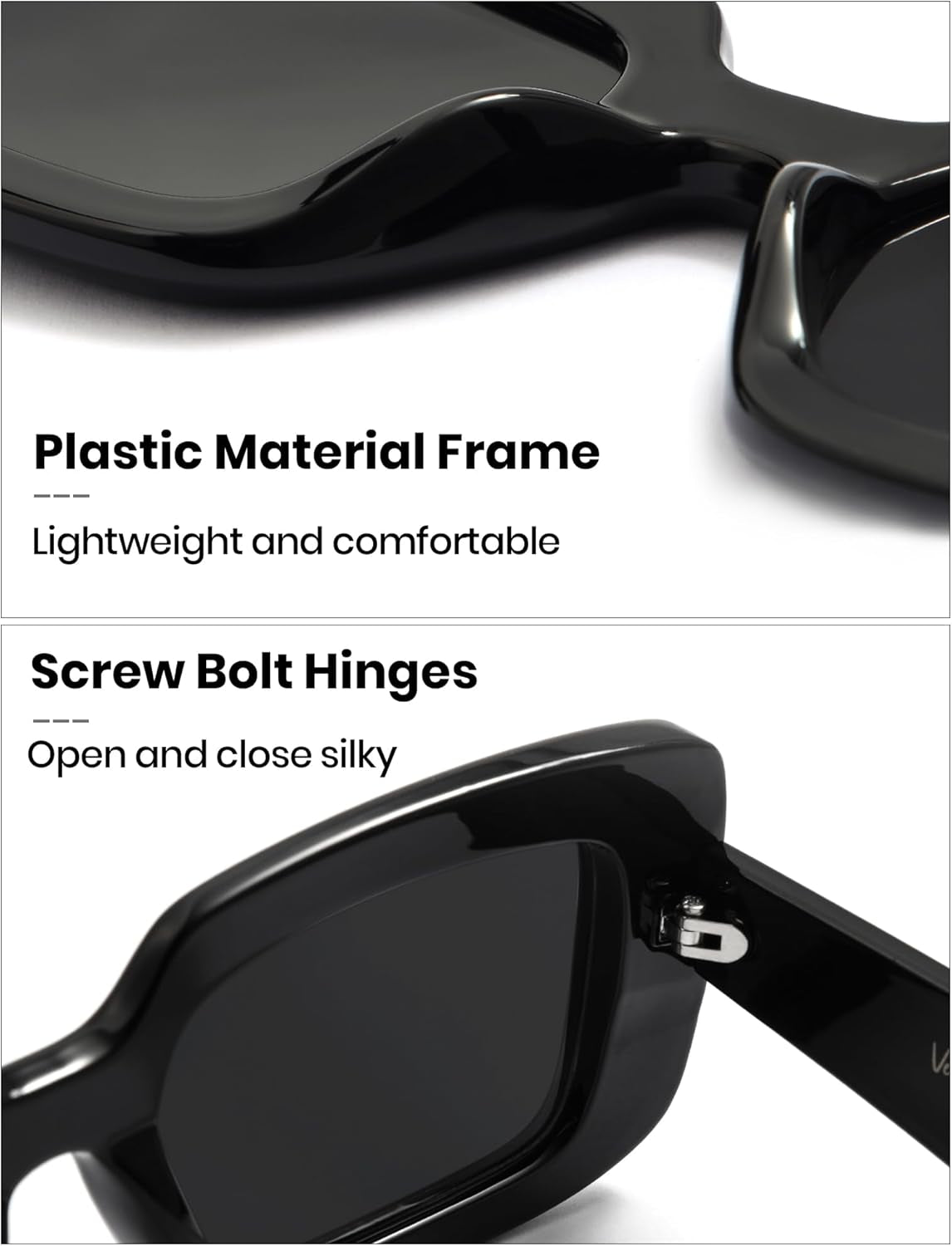 Rectangle Sunglasses Men Tinted Polarized Big Square Retro 90S Vintage Y2K Glasses for Women UV Protection