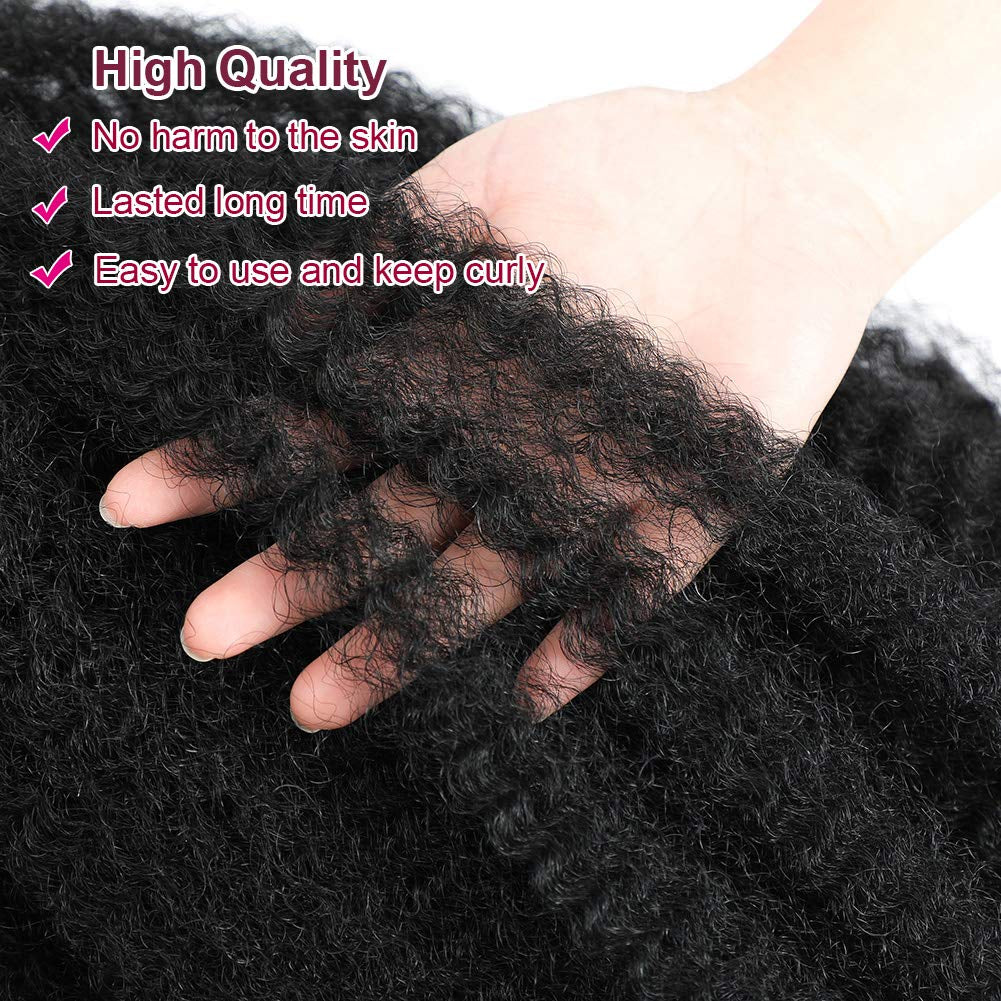 Marley Hair 24 Inch Marley Twist Braiding Hair Fluffy Marley Hair for Faux Locs Curly Braiding Hair Extensions (24 Inch (Pack of 3), #1)