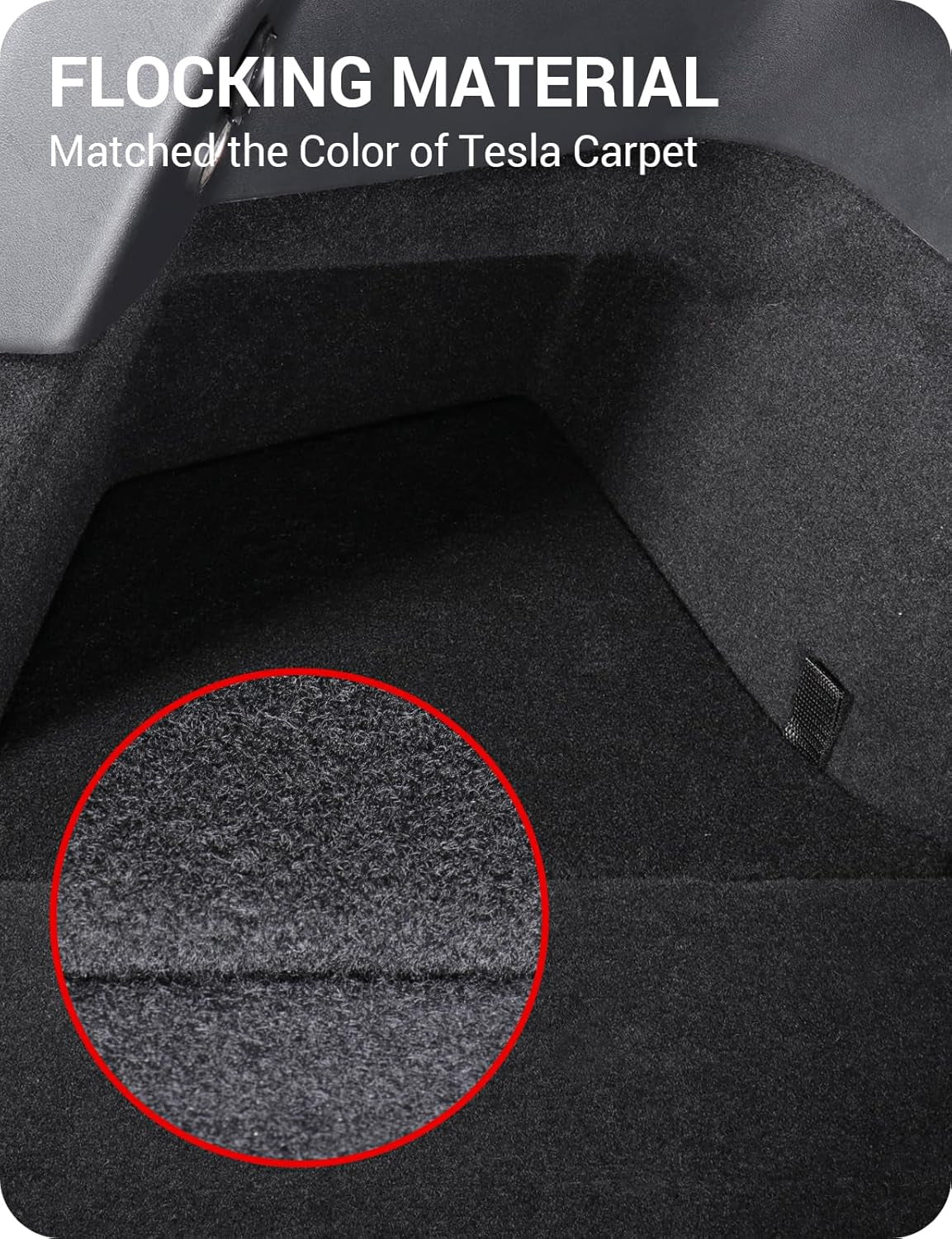 2022-2024 Tesla Model Y Trunk Organizer Waterproof Rear Trunk Storage Bins Side Box with Carpeted Lip Interior Accessories Set of 2 for Model Y 5-Seater (Newest Version)