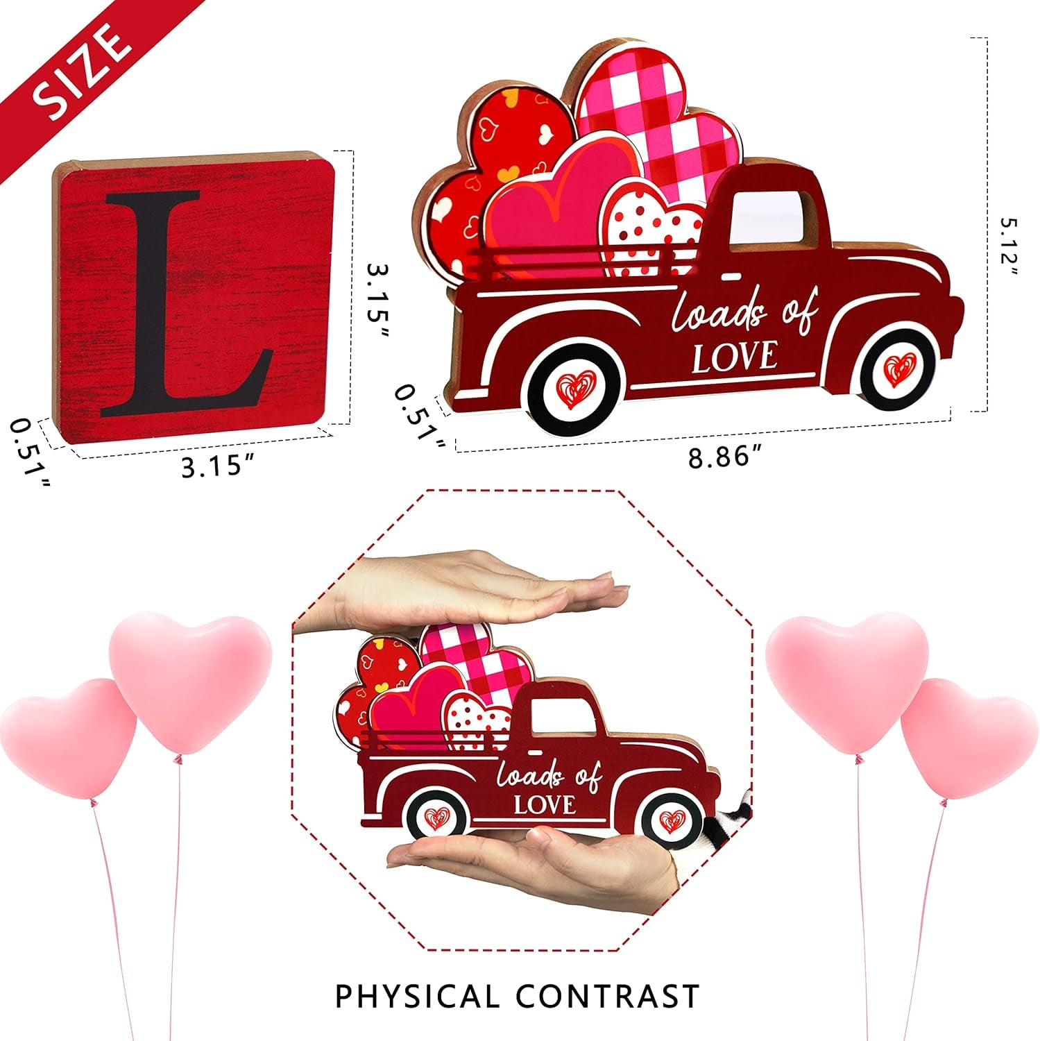 5PCS Valentines Day Decor/St.Patricks Day Decorations Reversible Table Centerpieces Tiered Tray Ornament for Home Party Decor