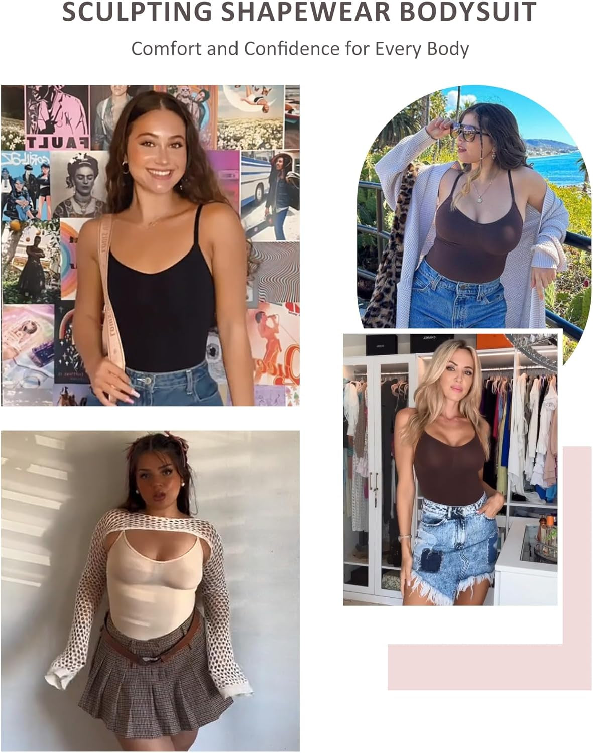 Shapewear Bodysuit Sculpting Tummy Control Body Shaper for Women Seamless plus Size Butt Lifting Shaper