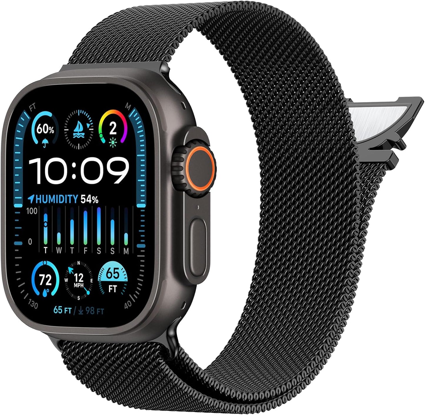 Milanese Mesh Loop Compatible with Apple Watch Band 40Mm 41Mm 38Mm 42Mm Series 10 9 8 7 SE 6 5 4 3 2 1 Men & Women, Stainless Steel Wider Metal Strap with Magnetic Clasp for Iwatch Bands