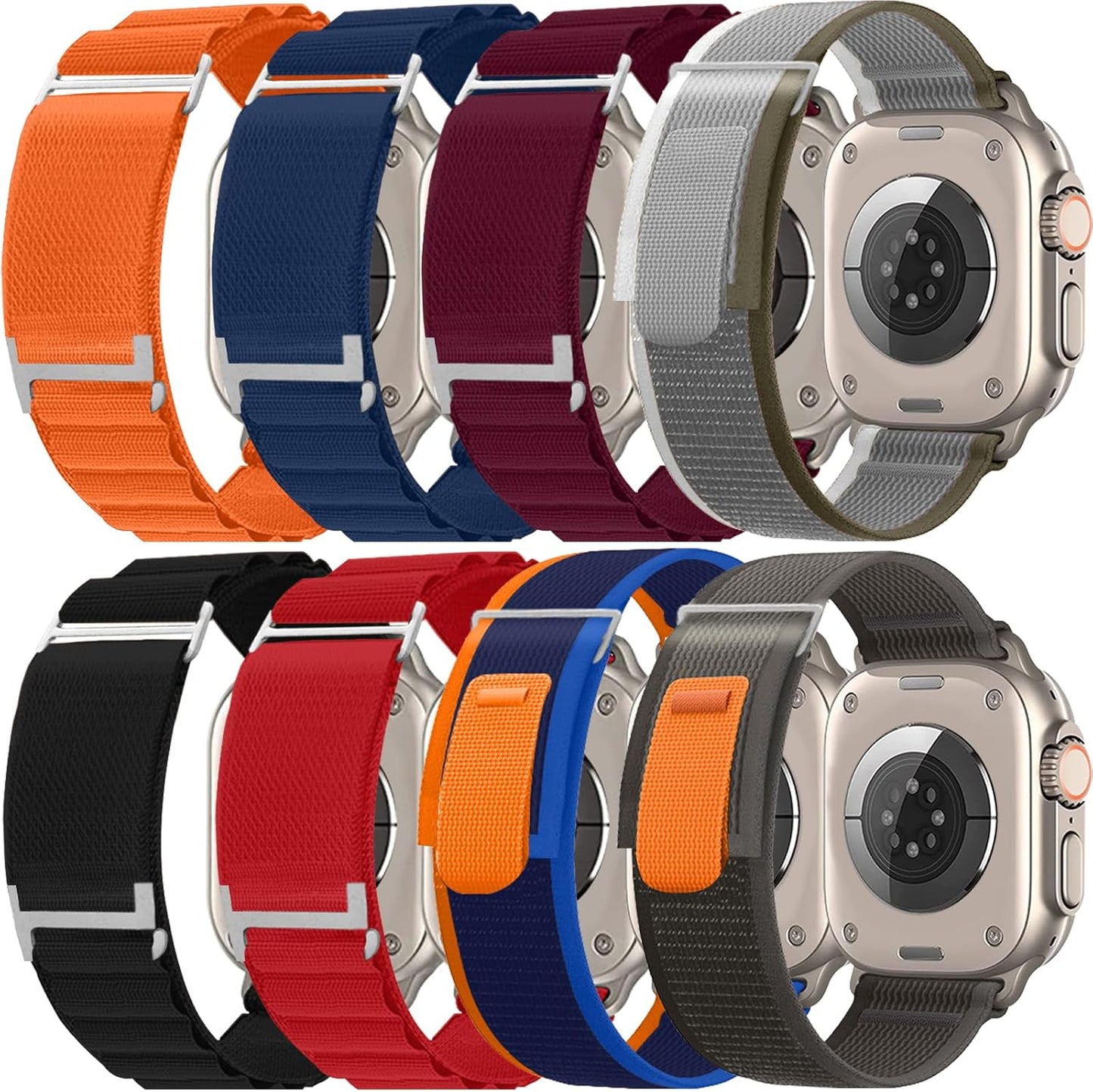 Compatible with Apple Watch Ultra Band 49Mm 46Mm 45Mm 44Mm 42Mm Men Women, Trail Loop+Alpine Loop Apple Watch Band for Iwatch Series 10/9/8/7/6/5/4/3/2/1/Se/Ultra/Ultra 2