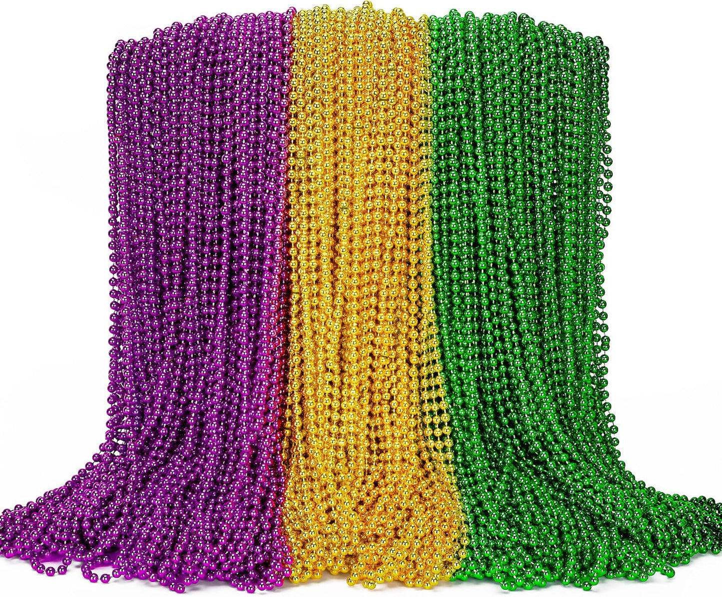 100PCS St Patricks Day Accessories, Green St. Patricks Day Beads Necklace, 33" round Beads Irish Saint Patricks Necklaces Costume Bulk, Parade Throw Accessories for Wedding Birthday St. Patricks Decor