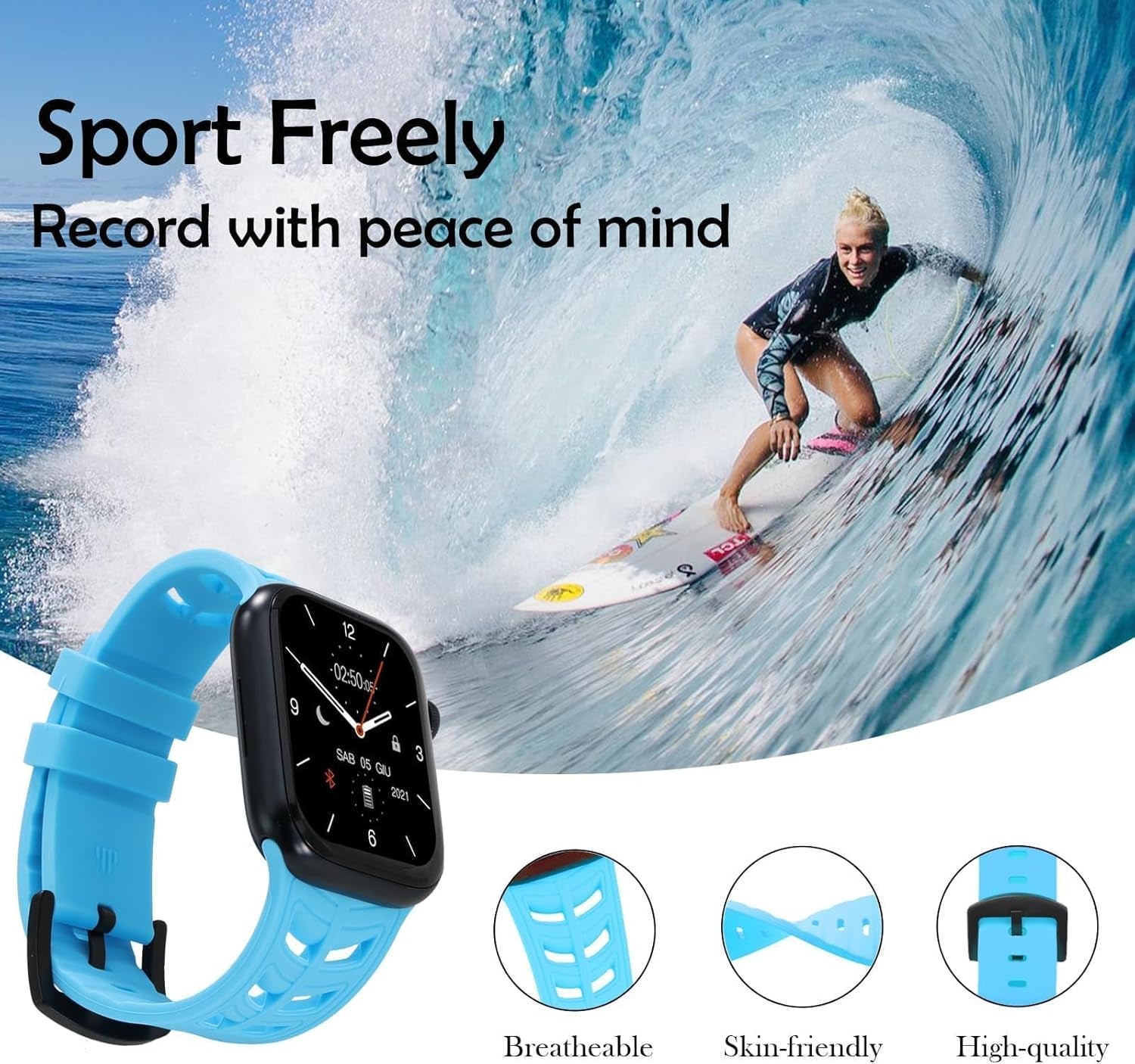 Premium Silicone Sport Band for Apple Watch 42/44/45/49Mm, Soft Breathable Strap for Women and Men,Compatible with Iwatch Series SE/9/8/7/6/5/4/3/2/1 Ultra 1/2,Stylish and Skin-Friendly