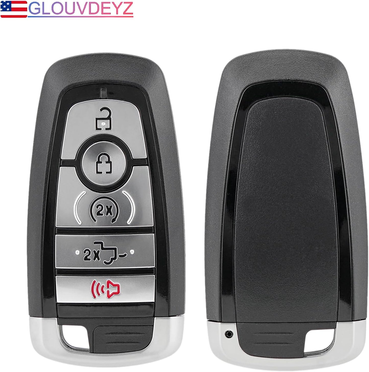 5 Button Car Key Fob Fits for Ford for 2017-2020 F-Series/F-150/ F-150 Raptor/ F-250/F-350/ F-450/2017 - 2020 F-550 Remote Control Car Key FCCID M3N-A2C93142600 with Keyring and Screwdriver