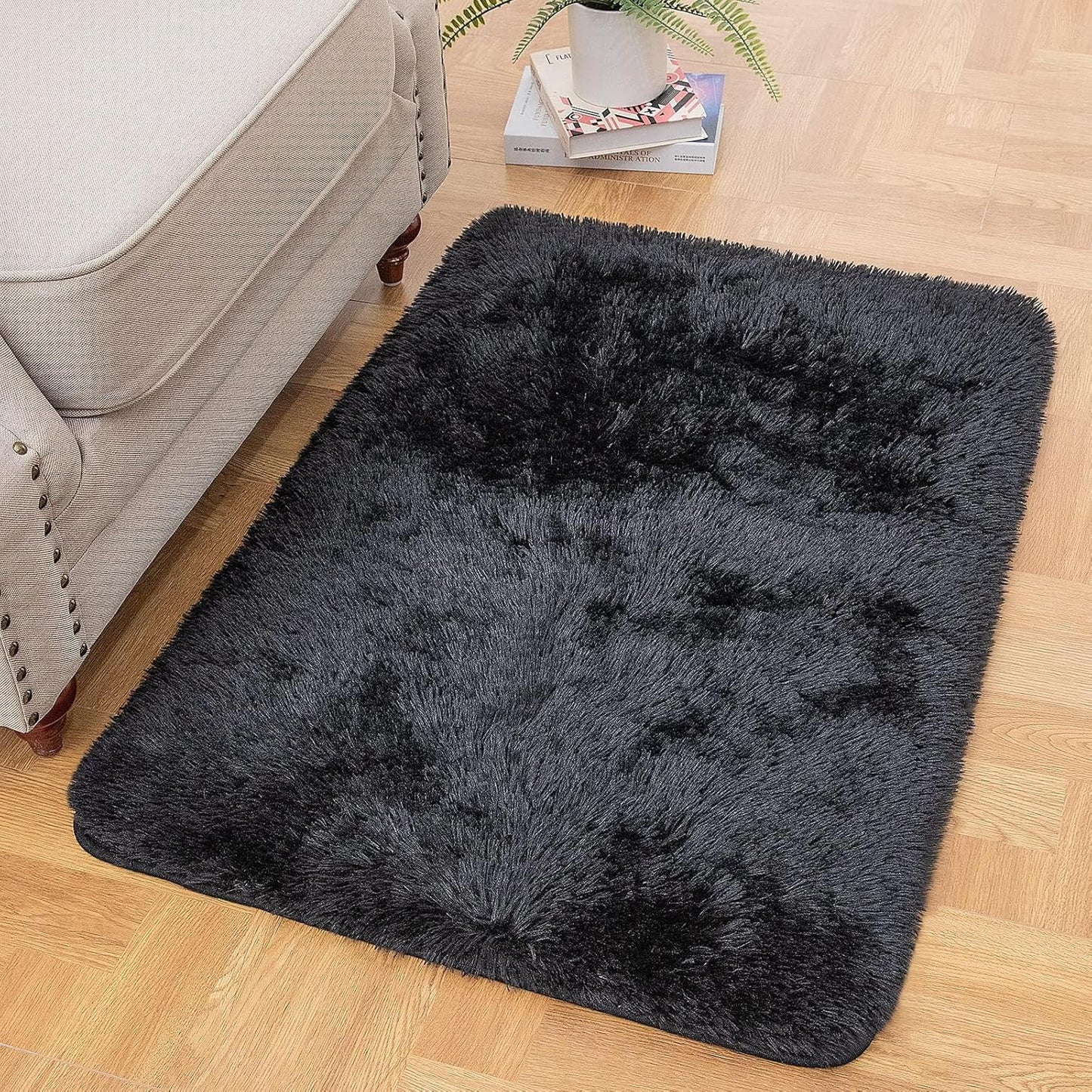 Area Rugs 9X12 Living Room, Large Grey Bedroom Carpet, Big Shag Indoor Thick Soft Nursery Rug, Gray Fluffy Carpets for Boy and Girls Room Dorm Home Decor Aesthetic