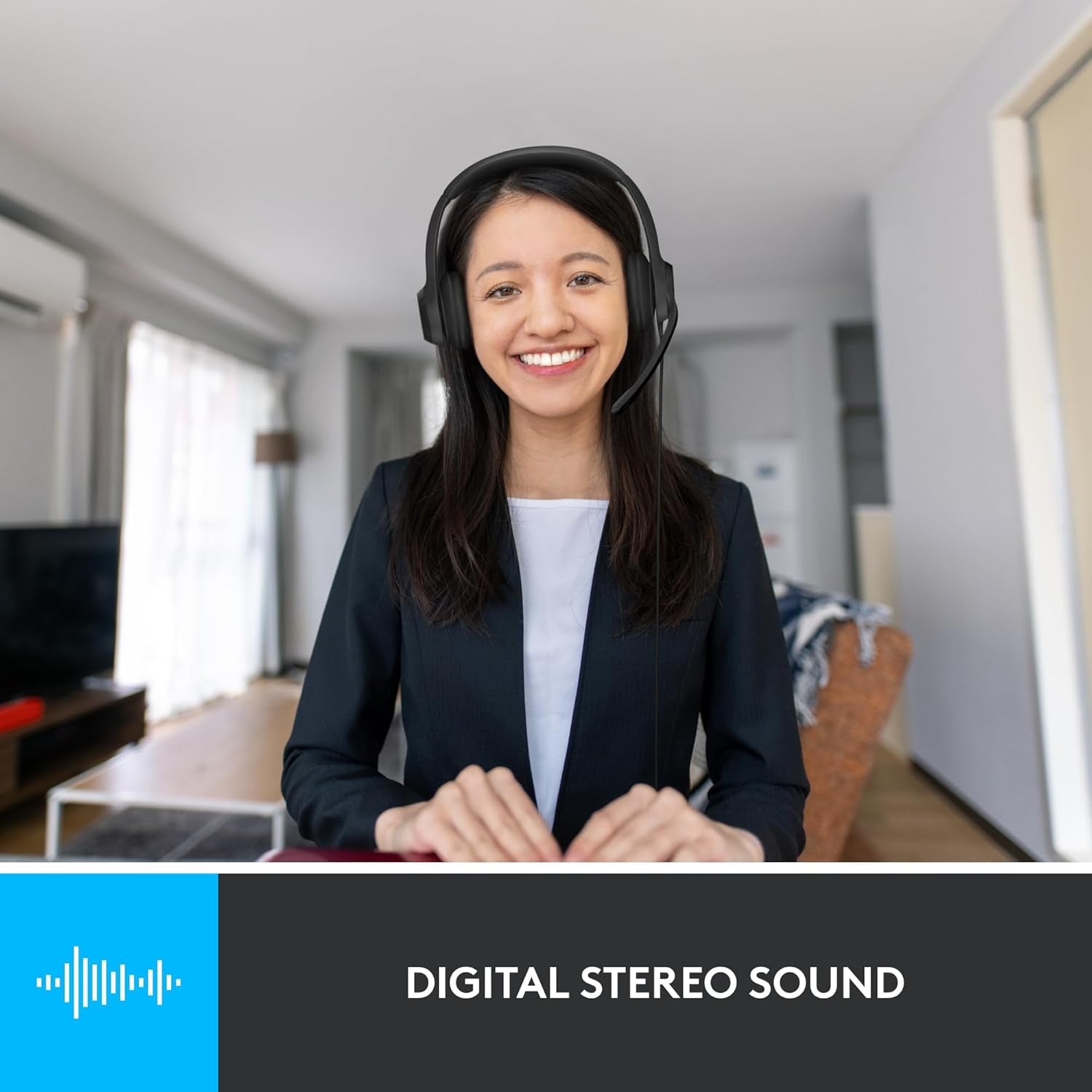 H390 Wired Headset for Pc/Laptop, Stereo Headphones with Noise Cancelling Microphone, USB-A, In-Line Controls for Video Meetings, Music, Gaming and beyond - Black