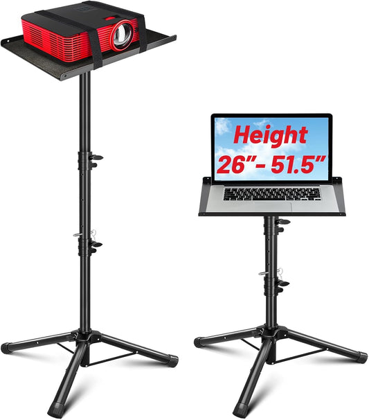 Projector Tripod Stand Adjustable: Height 26 to 51.5In Projector Laptop Stand Portable Multifunctional DJ Rack Stand for Outdoor Movies Computer Book DJ Equipment CY0331