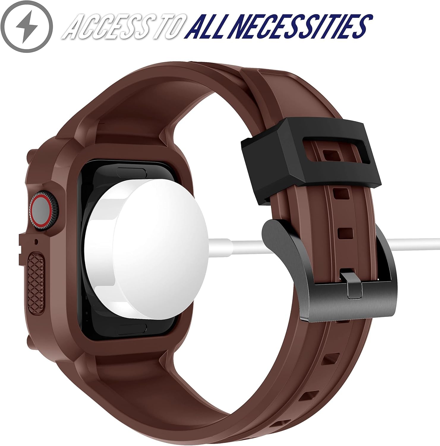 Rugged Watch Band Compatible with Apple Watch Series 9 Band for 41Mm 40Mm 38Mm SE 9/8/7/6/5/4/3 for Men (41Mm/40Mm/38Mm, Coffee)