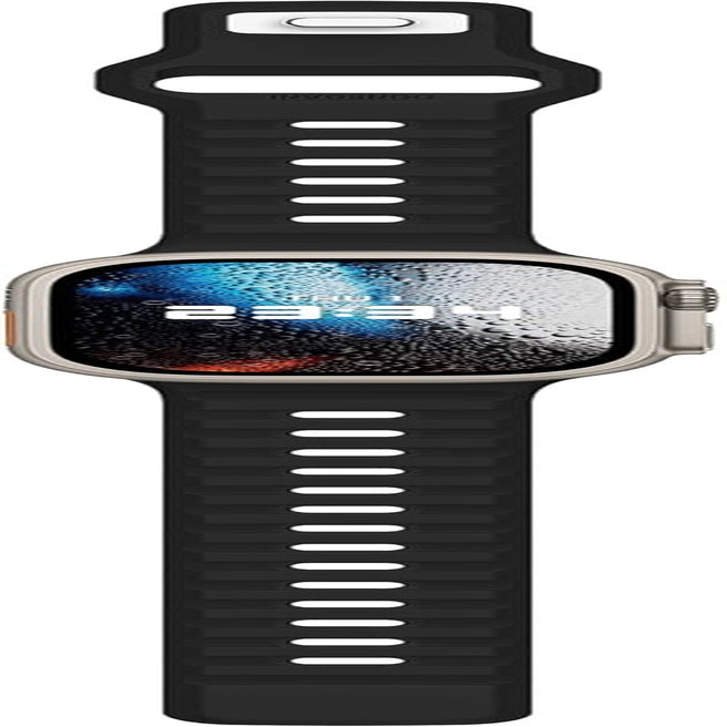 UC1 Sport Band Compatible with Apple Watch Bands Ultra Se 49Mm 45Mm 44Mm 42Mm 41Mm 40Mm 38Mm Men Women Series 9 8 7 6 5 4 3 2 1 Iwatch Strap Silicone Black