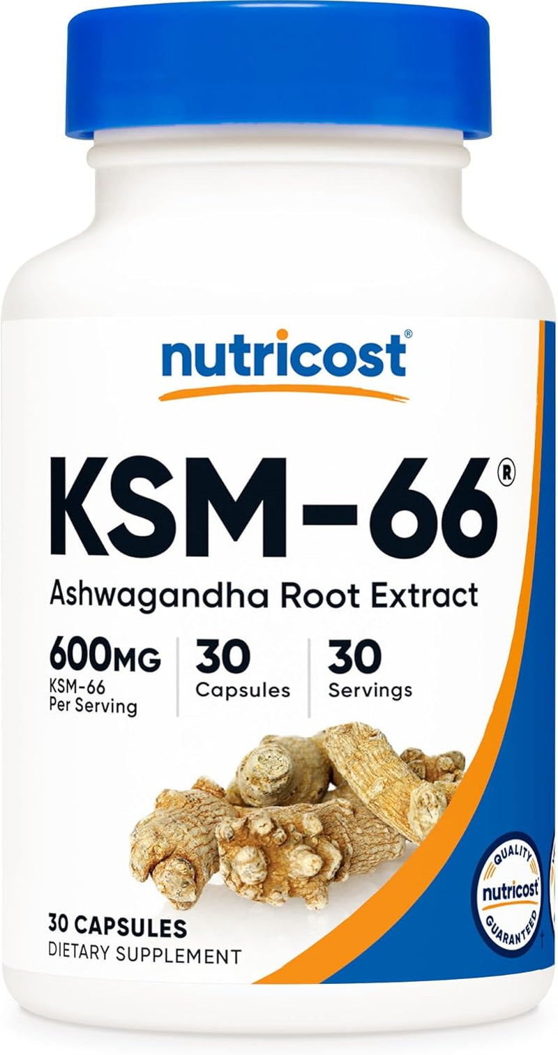 KSM-66 Ashwagandha Root Extract 600Mg, 60 Veggie Caps - 5% Withanolides - with Bioperine - Full-Spectrum Root Extract TLBH