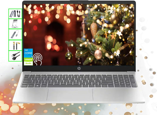 Ai-Powered Laptop | 15" HD Touchscreen Computer | 16GB RAM | 1TB SSD & 128GB Portable SSD | Intel 10-Core I5 CPU | Webcam | USB-C | Wi-Fi | Bluetooth | Copilot Ready | Windows 11 | LE Bundle