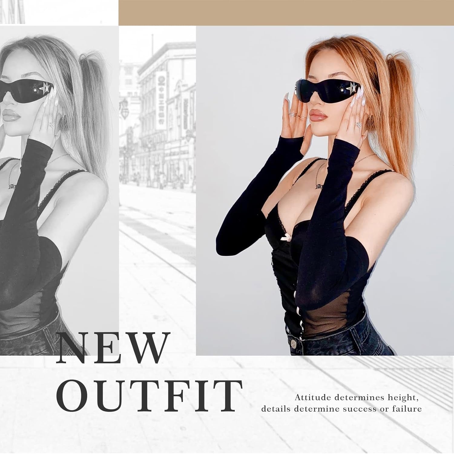 Y2K Sunglasses for Women Men Shield Wrap around Fashion Sunglasses Trendy Oversized Frameless Sun Glasses