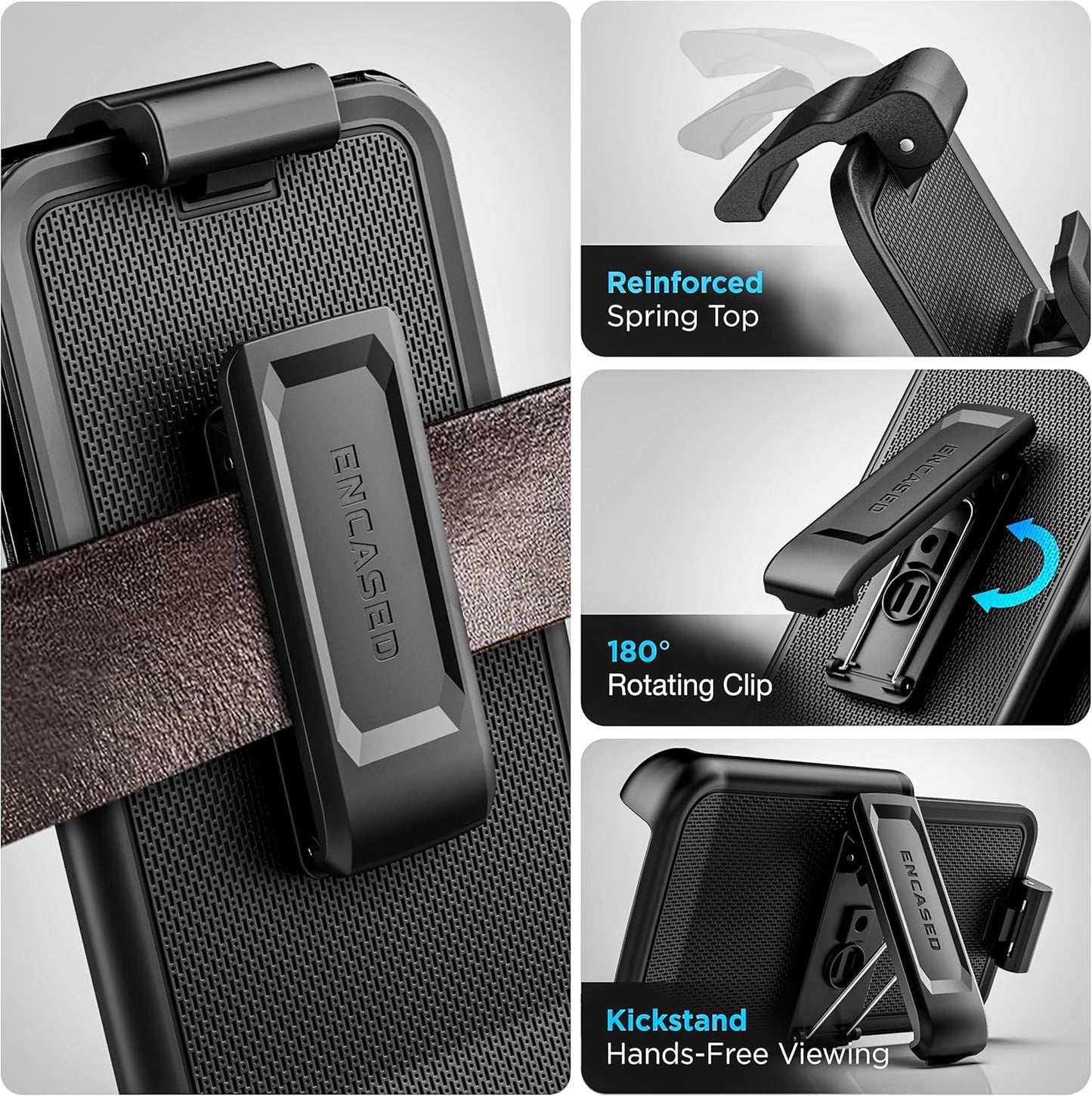 Belt Clip Case for Samsung Galaxy S25, (Slimline Series) Magnetic Holster Case, Compatible with Magsafe, Black (S25)