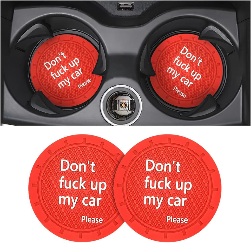 2 Pack Car Cup Holder Coasters, 2.75 Inch Non-Slip PVC Insert Cup Coaster, Anti-Scratch Auto Cup Mats for Women Men, Vehicle Interior Accessories Universal for Car, SUV, Truck (D Blue/2Pcs) TRUCK DRIVER