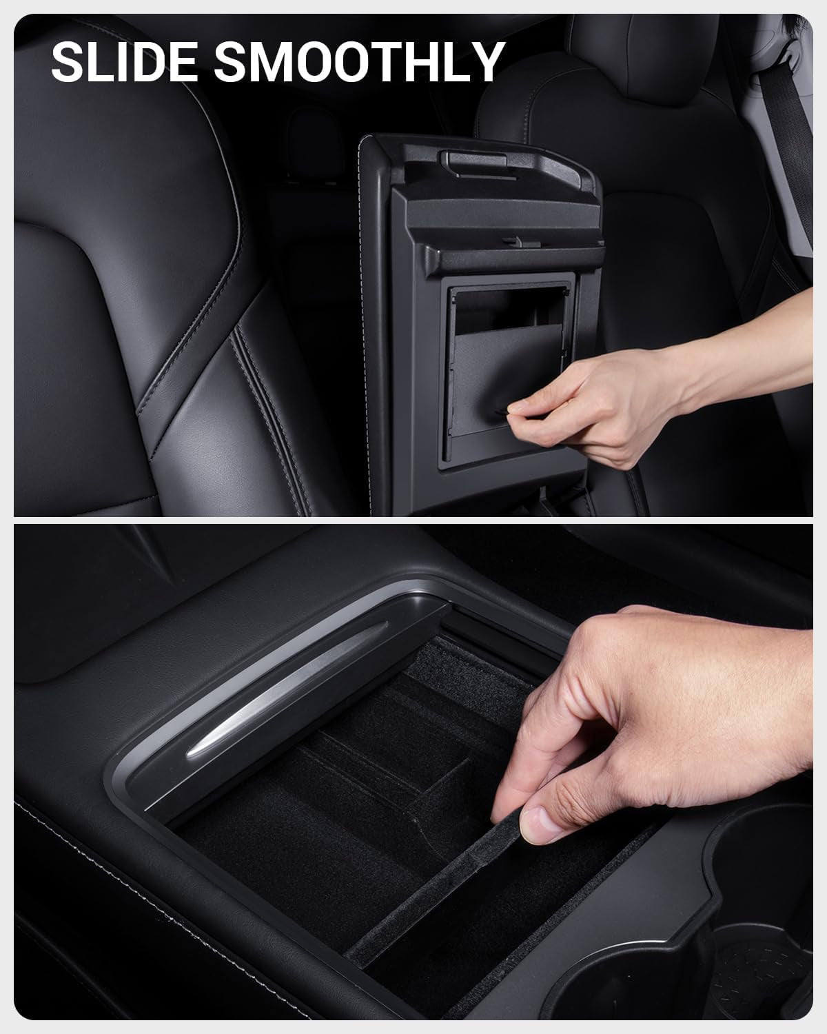 2025 Upgrade 5PCS Tesla Model Y Center Console Organizer Tray under Seat Storage Box Cup Holder Insert Hidden Armrest Storage Box [Seamless Fit] 2025-2021 Model Y Accessories