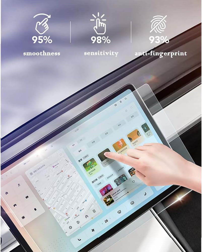 Car Screen Protector - HD Tempered Glass Screen Protecter Compatible with Tesla Model 3 & Tesla Model Y Accessories 2023-15"Anti Glare Screen Protector