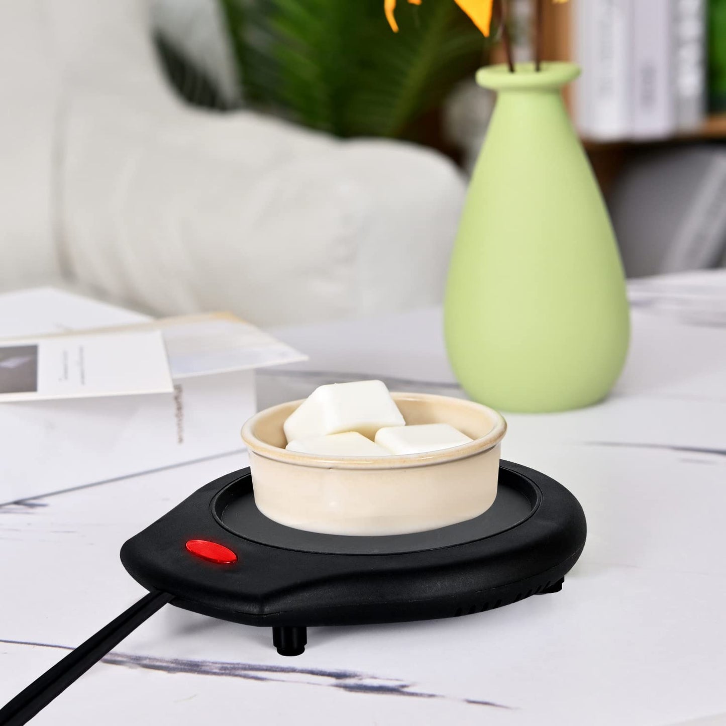 Candle Warmer for Large Jar, Coffee Mug Warmers, Safely Releases Scents without a Flame, Melt the Candle Quickly, Enjoy Your Warm Coffee Tea. Gifts for Festival Birthday Women Men Mom Dad