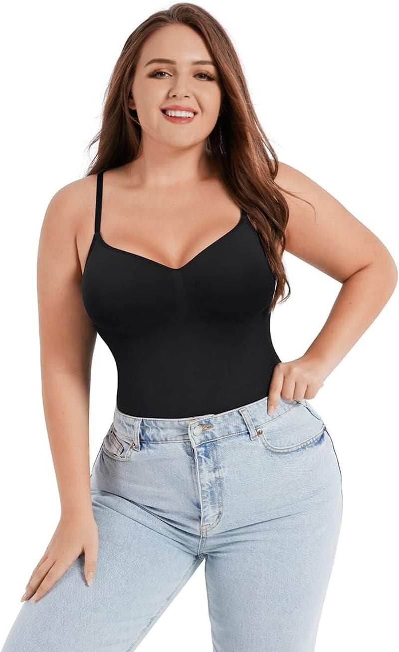 Shapewear Tummy Control Bodysuit Thong or Brief: Sculpting Shaper Tank Top Shapewear Bodysuit: Snatched Waist Body Suit