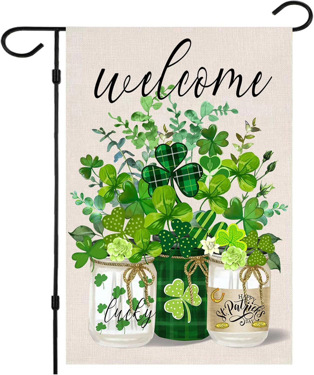 St Patrick'S Day Garden Flag,Shamrock St Patricks Flag 12.5 X 18 Inch Clover for Garden and Home Decorations