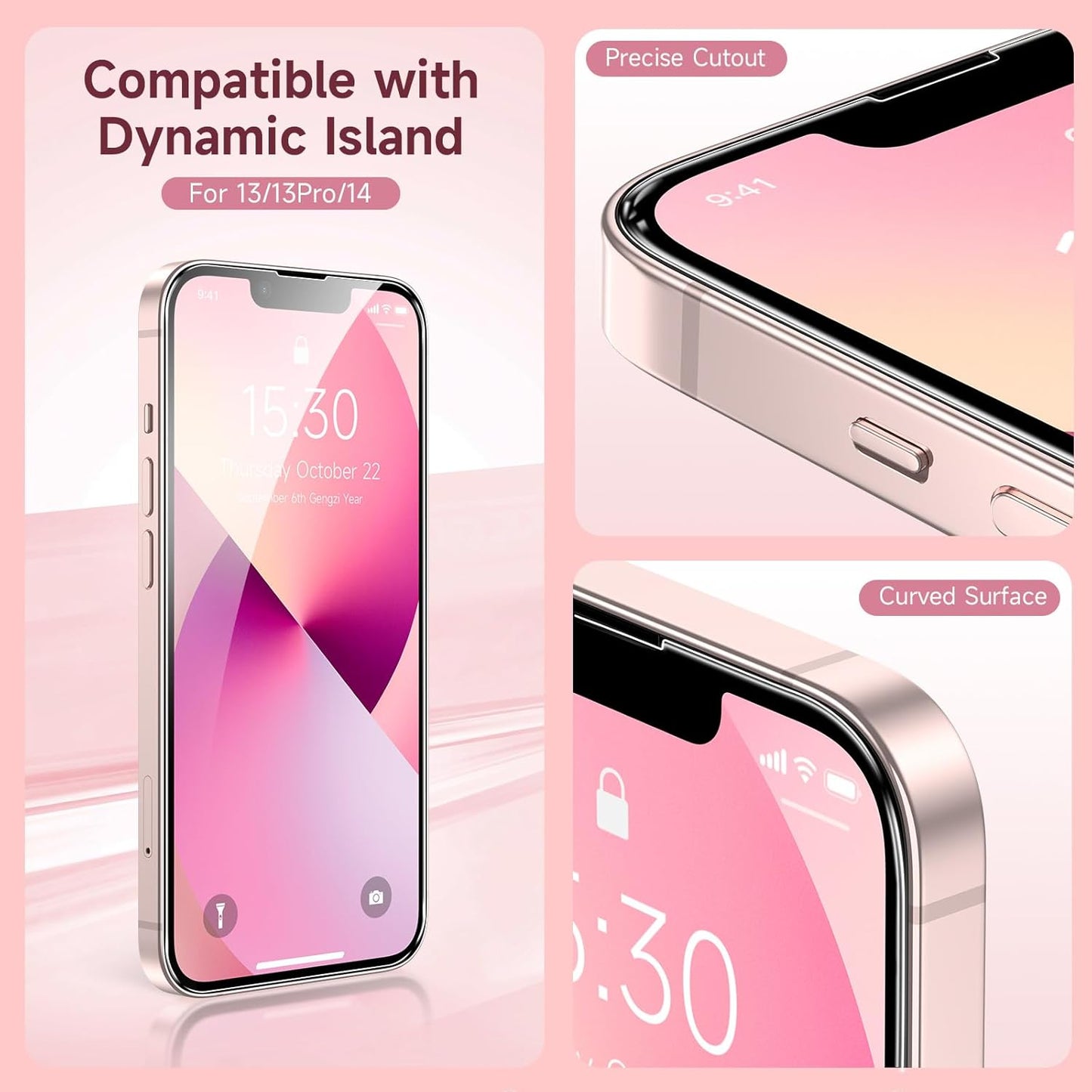 for [3 Pack] Iphone 16E/Iphone 13/13 Pro/14 Screen Protector Glass, 9H Tempered Glass Case Friendly HD Film Accessories Iphone 16E 13 13Pro 14 6.1"