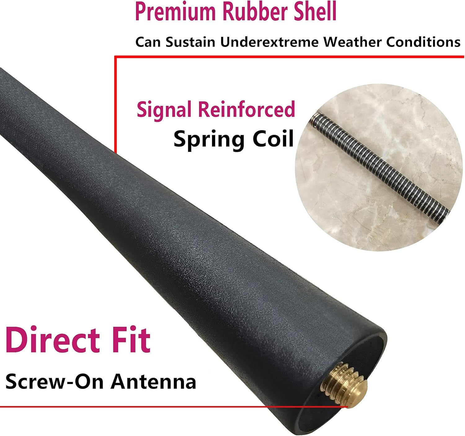 7 Inch Rubber Antenna for Toyota RAV4 (2008-2016), Toyota RAV4 EV (2012-2013), Toyota RAV4 Antenna - Car Wash Proof, Internal Copper Coil Antenna Mast Replacement