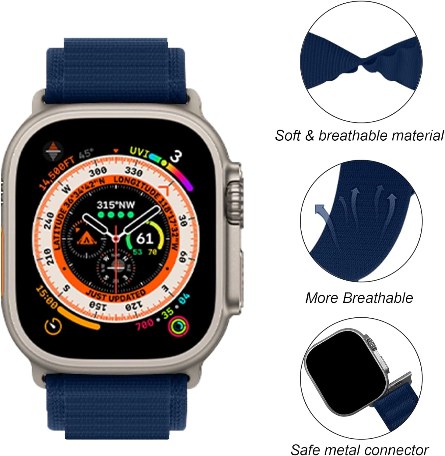 Compatible with Apple Watch Ultra Band 49Mm 45Mm 44Mm 42Mm Men Women, Trail Loop+Alpine Loop Apple Watch Band for Iwatch Series 9/8/7/6/5/4/3/2/1/Se/Ultra/Ultra 2