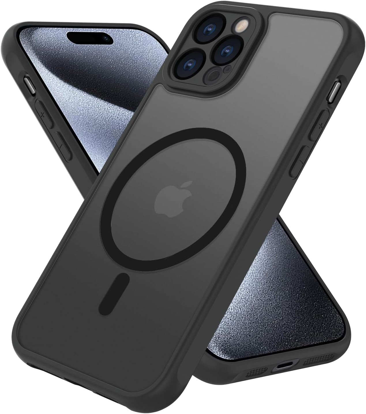 2025 New Magnetic for Iphone 16E Case,Compatible with Magsafe,Military Grade Drop Tested, Shockproof Matte Translucent Hard Back Slim Protective Case.Black Magnetic Circle.