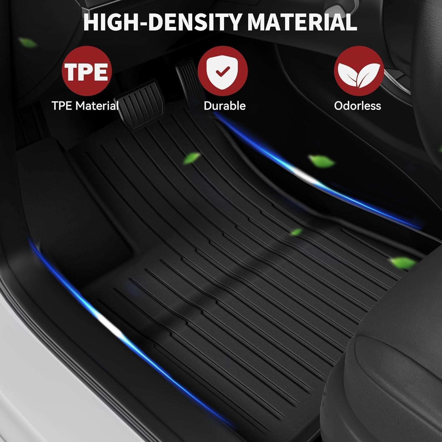 Floor Mats Fit for 2024 2025 Tesla Model 3 Highland, 2 Rows & Cargo Liner Set, Full Cover Car Mats with Front Rear Cargo Mat TPE All-Weather Floor Mats Model 3 Accessories 2024 Full Set