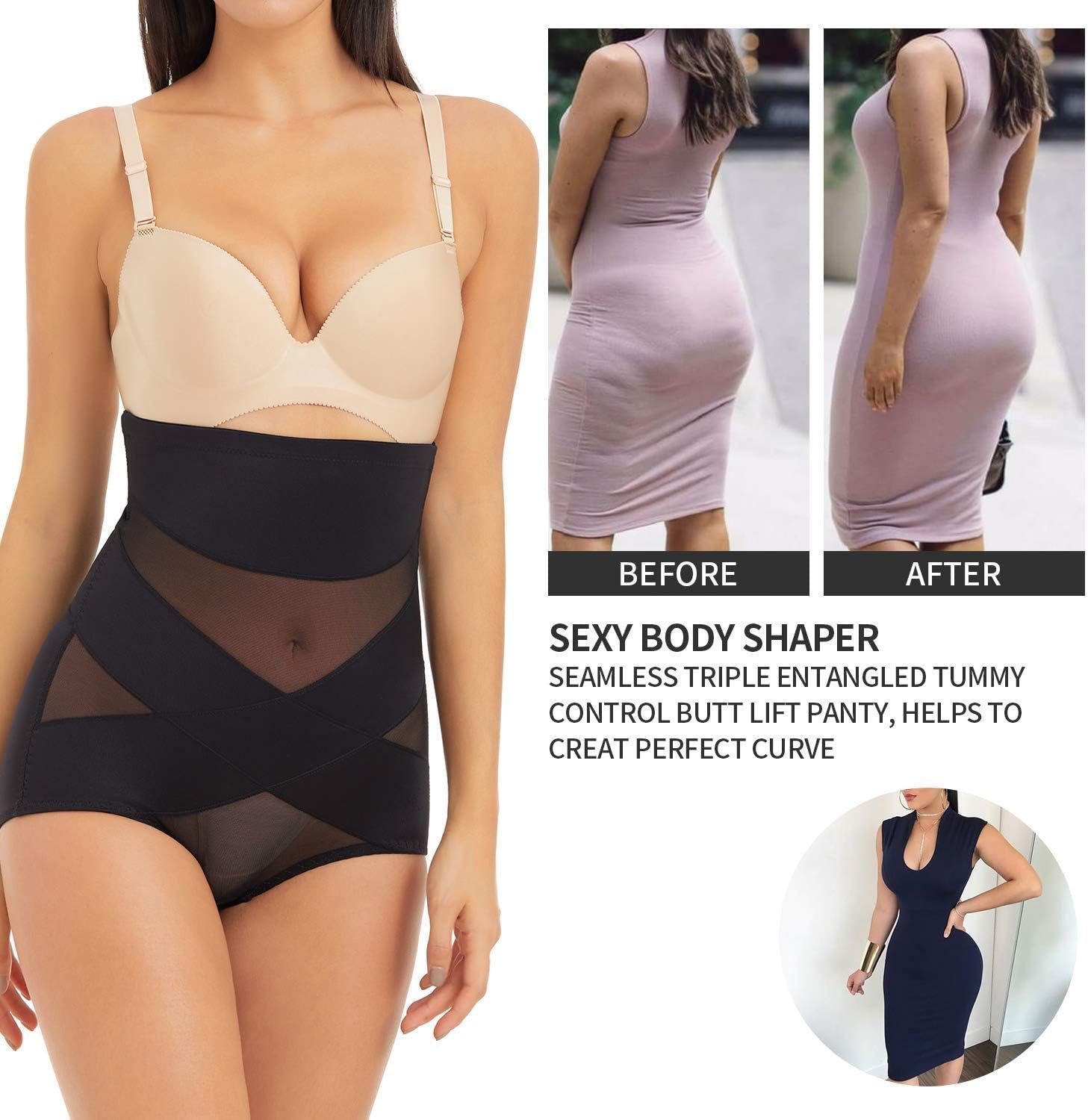 Shapewear for Women Tummy Control - Body Shaper Slimming Spanks