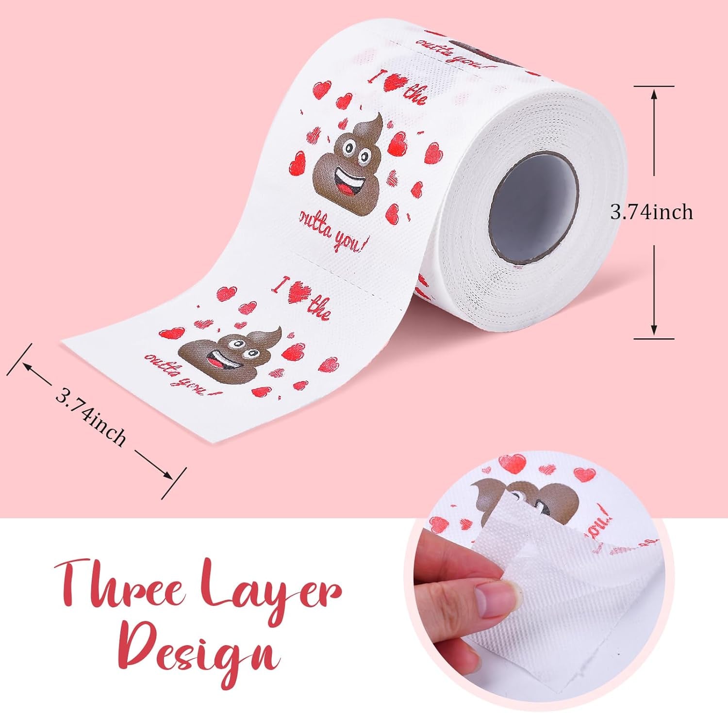 Valentines Day Gifts for Him Her, Romantic Novelty Gifts Toilet Paper, Funny Gag Gifts for Adults Men Women Boyfriend Girlfriend, Valentines Day Decor/Decorations for Party Supplies Valentine'S Day