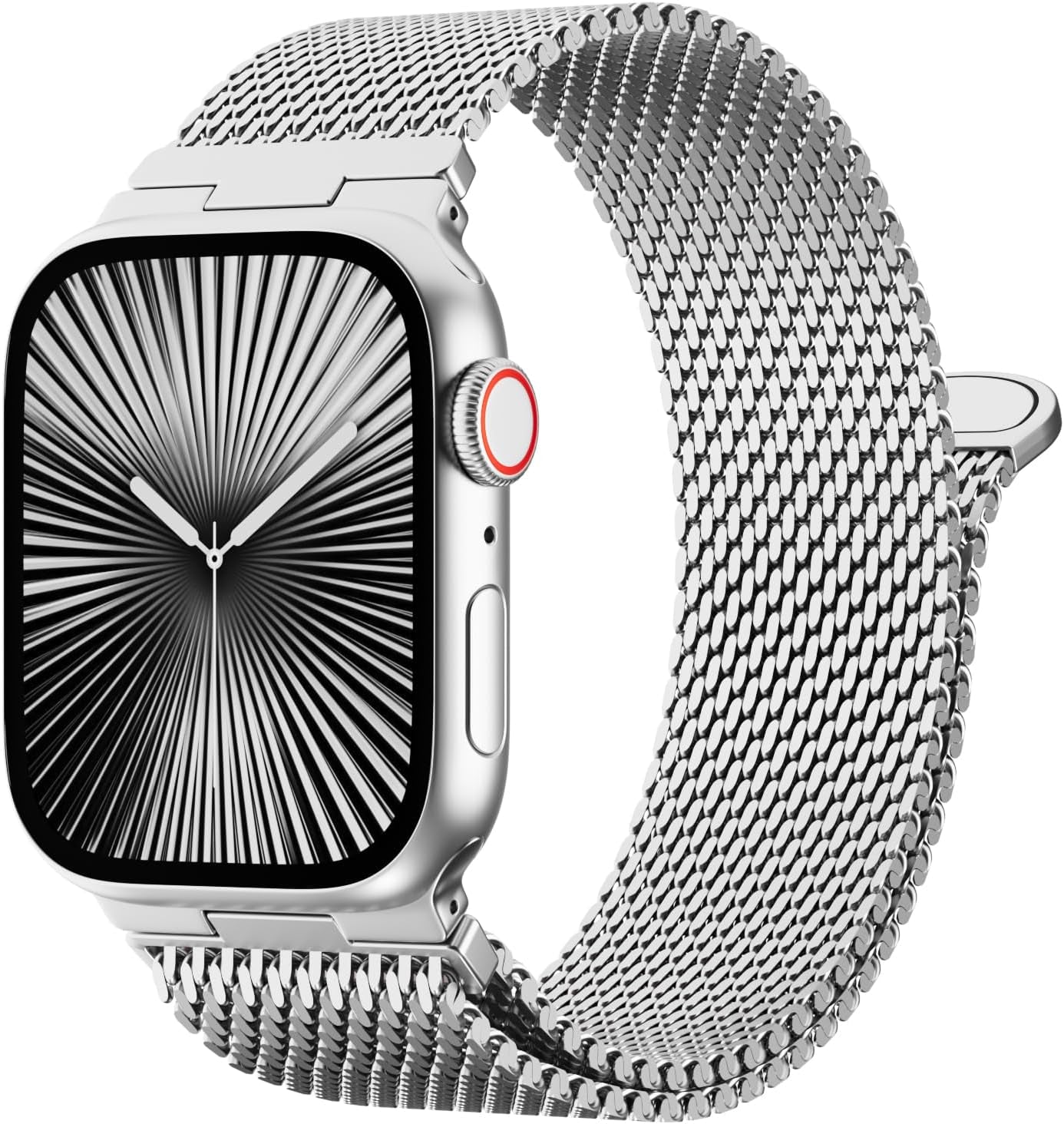 Metal Magnetic Bands Compatible with Apple Watch Band 42Mm 44Mm 45Mm 46Mm 49Mm for Men Women, Adjustable Stainless Steel Mesh Loop Strap for Iwatch Series 10 9 8 7 6 5 4 3 2 1 SE Ultra
