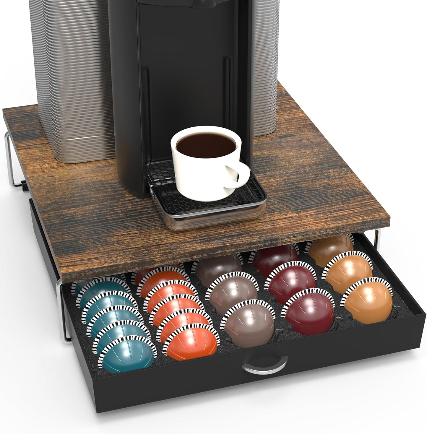 Decobrothers Supreme Vertuoline Drawer, Holds with 30 Big or 60 Small Vertuoline Pods, Maple