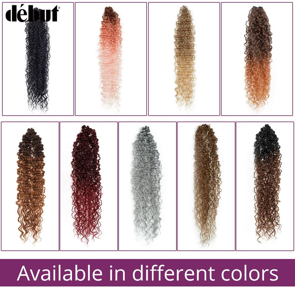 Synthetic Hair 7Pcs Kinky Curly 22 24 26 Inches 6 Bundles Tight Curly Hair with 1Pc Crochet Hair for Black Women Highlight Blonde Color