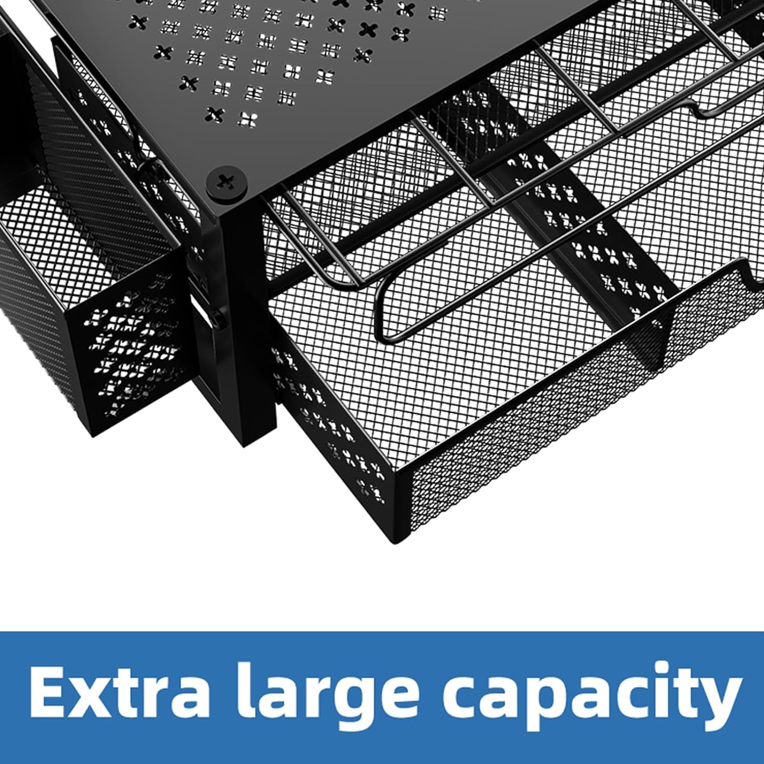 Coffee Pod Holder for K Cups, with 2 Tier Slidng Storage Drawer and Coffee Accessories Holder, 63 Large or 80 Small Capsule Organizer, Black