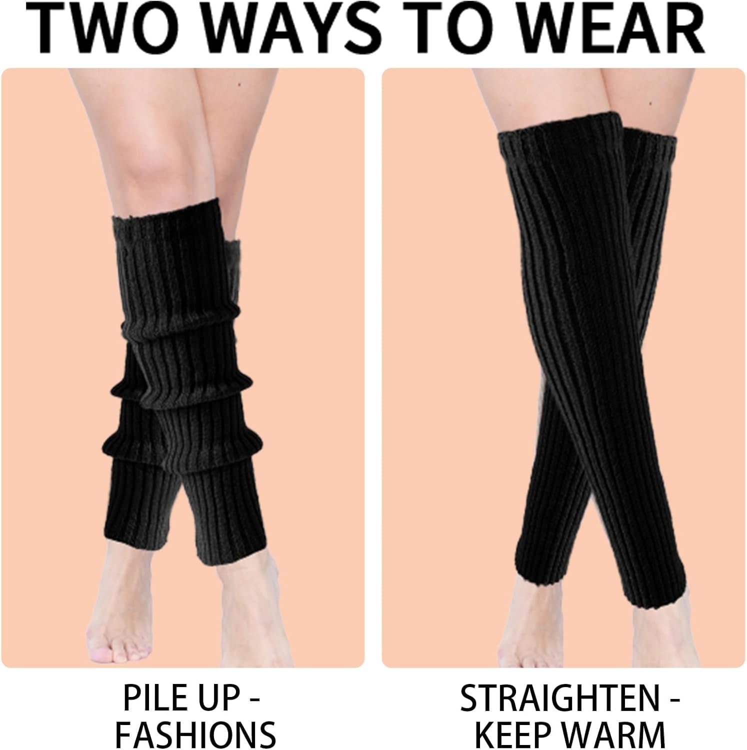 Leg Warmers for Women 80S 90S Outfit Fashion Neon Ribbed Leg Socks Fashion Y2K Neon Accessories Sports Yoga (2 Pairs)